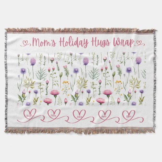 Mom’s Holiday Hugs Wrap – Seamless Wildflower Edit Deken (Voorkant)