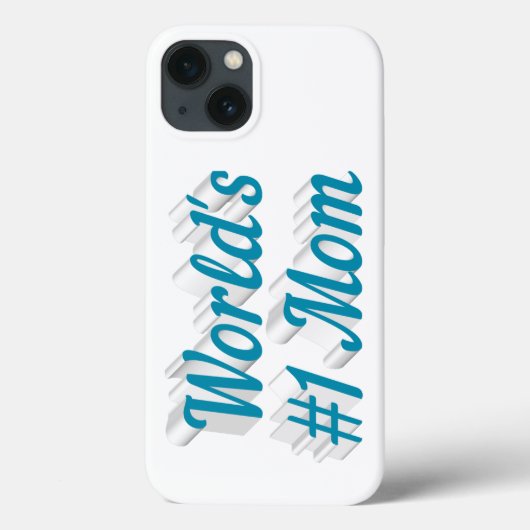 Mom sky blue text  iPhone case (Achterkant)