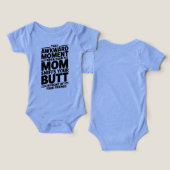 Mom Sniffs Butt Funny Baby Bodysuit Gift (Design Recto & Verso)