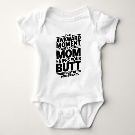 Mom Sniffs Butt Funny Baby Bodysuit Gift (Voorkant)