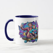 Mom & Son: Neon Drive Personalized Mug Mok (Links)