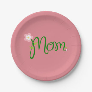 Mom Strawberry Pink Papieren Bordje
