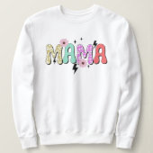 Mom sweatshirt with flowers and retro lettering (Design devant)