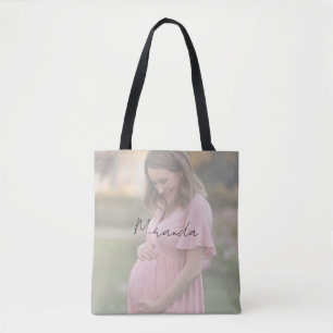 Mom-to-be Gradient Foto Baby shower Gift Draagtas
