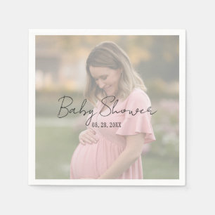 Mom-to-be Gradient Sheet Photo Baby shower Servet