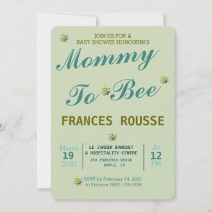 MOM TO BEE CUT BABY SHOWER INVITATION