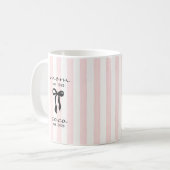 Mom to Coco Mug Pink Bow Stripes Koffiemok (Voorkant links)