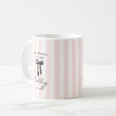 Mom to Lolly Mug Pink Bow Stripes (Devant gauche)