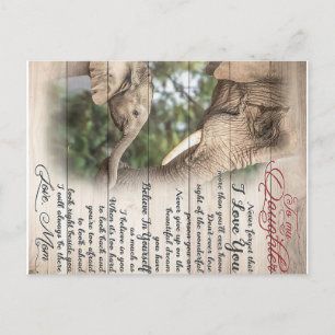 Mom To My Daughter Letter, Girl Birthday Gift Briefkaart