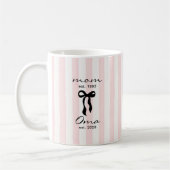 Mom to Oma Mug Pink Bow Stripes (Gauche)