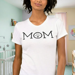 Mom Vastgesteld Hart Zwart Minimal T-shirt