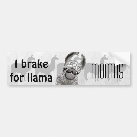 Moma Llama Menhdi Pattern Bumpersticker (Voorkant)