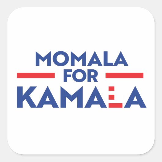 MOMALA VOOR KAMALA VIERKANTE STICKER (Voorkant)