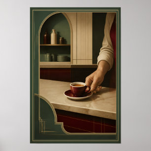 Moment Café Art Déco – Mur de Café Élégant Vintage