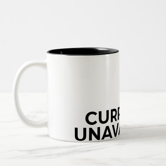 Momenteel Niet Beschikbaar Grappig Minimalistisch Tweekleurige Koffiemok (Links)