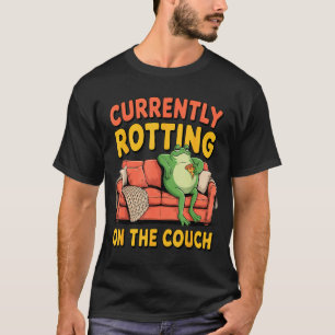 Momenteel rottend op de bank grappige luie kikker t-shirt