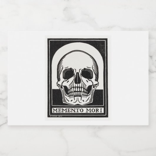 Momento Mori Skull Liquor Flesetiket Likeurfles Etiket (Enkel label)