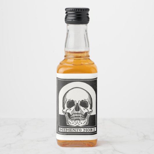 Momento Mori Skull Liquor Flesetiket Likeurfles Etiket (Voorkant)