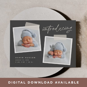 Momentopname Moderne Casual fotogeboorte Aankondiging