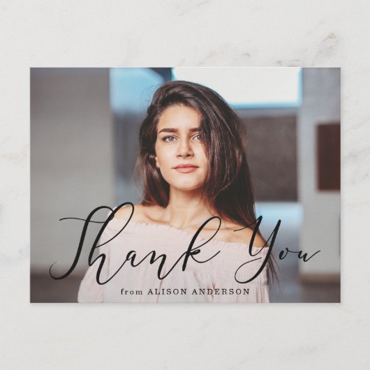 Momentous Black Script Photo Afstuderen Hartelijk  Briefkaart (Voorkant)