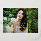 Momentous Gold Foil Script Graduation Faire-part (Recto)