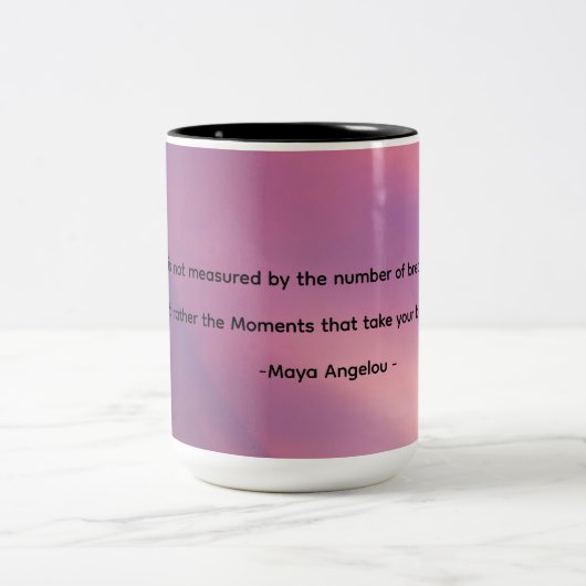 Moments coffee mug with cloud background (Centre)