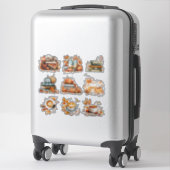 Moments d'automne cosy - Sticker d'automne lunaire (Sur valise)
