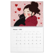 Moments de destination : Calendrier des chats illu (Feb 2026)