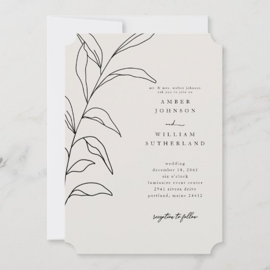 Moments simples Parents Ticket Stem Invitation (Devant)