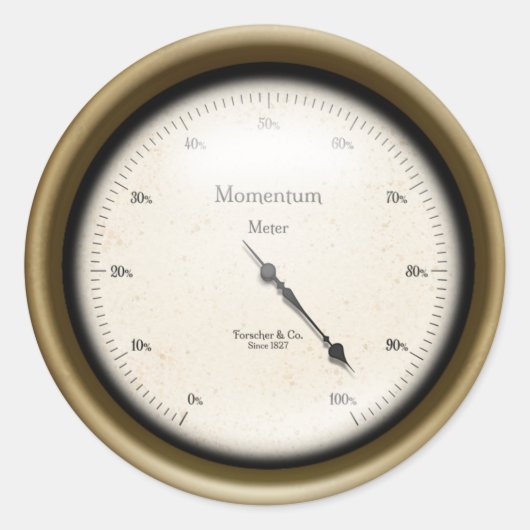 Momentum Meter Steampunk Industriële machine Leeft Ronde Sticker (Voorkant)