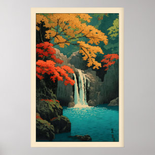 Momiji No Taki Wandkunst Hasui Kawase Waterval Poster