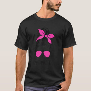 Momlife Ma Life Roze zonnebril Bun Hair La T-shirt