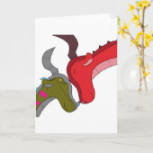 Momma & Baby Dragon Blank Inside Greeting Card Kaart (Gele Bloem)