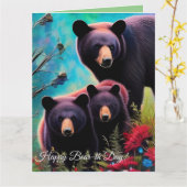 Momma Bear et les petits carte d'anniversaire (Fleur jaune)