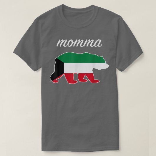 Momma Bear Kuwait Flag Kuwaiti Roots T-shirt (Design voorkant)