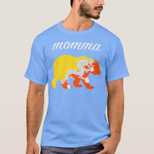 Momma Beer Bhutan Flag Bhutanese Roots Premium 143 T-shirt