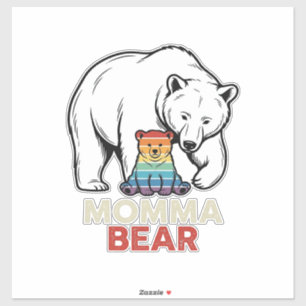 Momma Beer Regenboog Vintage Gravure Shirt Ontwerp Sticker
