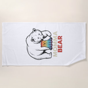 Momma Beer Regenboog Vintage Gravure Shirt Ontwerp Strandlaken