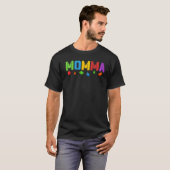 Momma Blocks Master Builder Brick Builder Birthda T-shirt (Voorkant volledig)