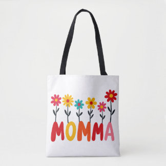 MOMMA Bloom - grillige bloemen met de hand geteken Draagtas