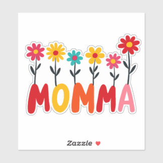 MOMMA Bloom - grillige bloemen met de hand geteken Sticker