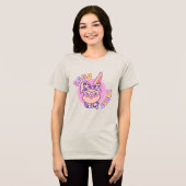 Momma Bunny Easter Bunny Head Tri-Blend Shirt (Voorkant volledig)