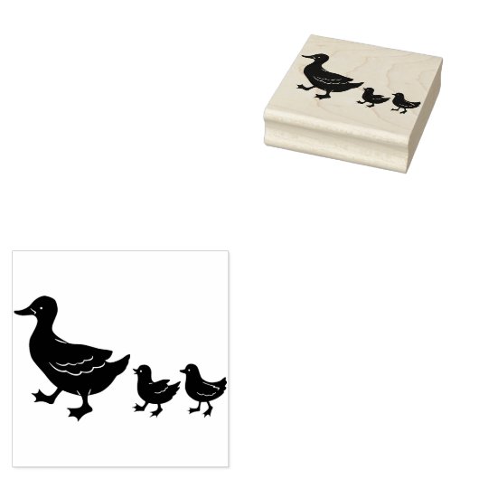 Momma en Baby Ducks Rubberstempel (Gestempeld)