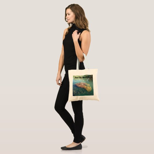 Momma en Baby Manatee - Personaliseer deze Canvas  Tote Bag (Voorkant (model))