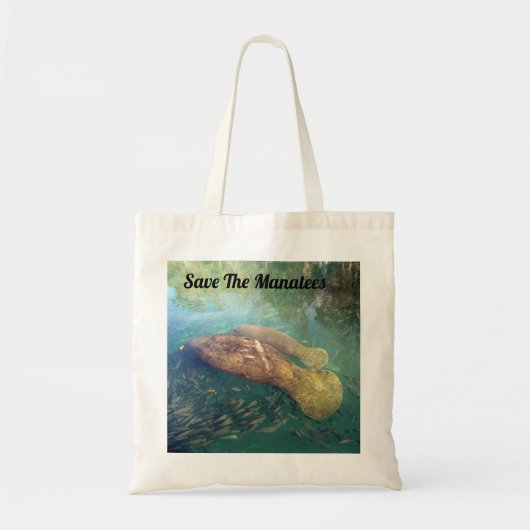 Momma en Baby Manatee - Personaliseer deze Canvas  Tote Bag (Voorkant)