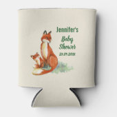 Momma Fox en Baby Illustratie Waterverf Blikjeskoeler (Voorkant)