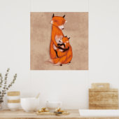 Momma Fox en Baby Poster (Keuken)