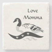 Momma Goose Swimming Stenen Onderzetter (Voorkant)