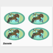 Momma Horse and foal Ovale Sticker (Vel)