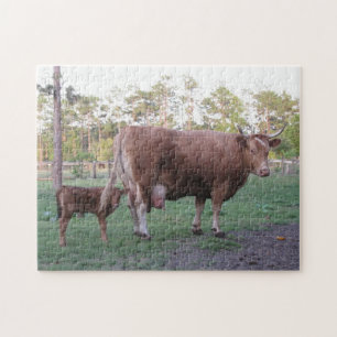 Momma-Koe en Calf Puzzle Legpuzzel